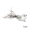 FEERIC LIGHTS AND CHRISTMAS Guirlande Et Boule De Sapin^ Sujet De Noël Set De 3 Pinces Oiseau Sur Branche 16 Cm