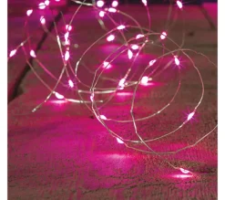 FEERIC LIGHTS AND CHRISTMAS Guirlande Et Boule De Sapin^ Guirlande Lumineuse Interieur 40 Microled Rose Sur 3.90 Metres