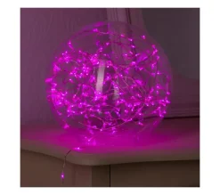 FEERIC LIGHTS AND CHRISTMAS Guirlande Et Boule De Sapin^ Guirlande Lumineuse Interieur 40 Microled Rose Sur 3.90 Metres