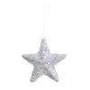 FEERIC LIGHTS AND CHRISTMAS Guirlande Et Boule De Sapin^ Sujet De Noël A Suspendre Etoile Blanc Irise Et Paillettes 10 Cm