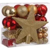 FEERIC LIGHTS AND CHRISTMAS Guirlande Et Boule De Sapin^ Kit Décoration Pour Sapin De Noël - 44 Pieces - Rouge Et Or