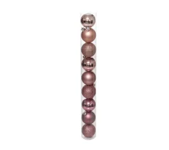 FEERIC LIGHTS AND CHRISTMAS Guirlande Et Boule De Sapin^ Déco De Sapin Lot De 9 Boules De Noël D 6 Cm - Rose