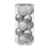 FEERIC LIGHTS AND CHRISTMAS Guirlande Et Boule De Sapin^ Déco De Sapin Lot De 15 Boules De Noël D 5 Cm - Argent Et Neige