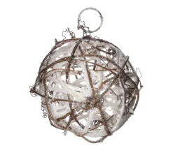 FEERIC LIGHTS AND CHRISTMAS Guirlande Et Boule De Sapin^ Boule De Noël Pailletee Suspendre - Diam. 7,5 Cm - Blanc