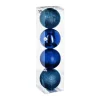 FEERIC LIGHTS AND CHRISTMAS Guirlande Et Boule De Sapin^ Décoration De Sapin Lot De 4 Boules De Noël D 8 Cm - Bleu Nuit