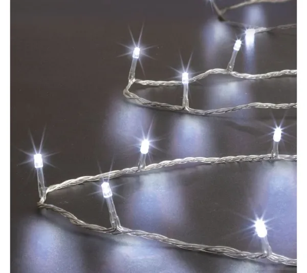 FEERIC LIGHTS AND CHRISTMAS Guirlande Et Boule De Sapin^ Guirlande Lumineuse Exterieur 50 Metres 500 Led Blanc Froid 8 Jeux De Lumiere