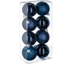 FEERIC LIGHTS AND CHRISTMAS Guirlande Et Boule De Sapin^ Kit De Décorations Pour Sapin De Noël - 8 Pieces - Bleu Nuit