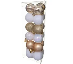 FEERIC LIGHTS AND CHRISTMAS Guirlande Et Boule De Sapin^ Kit Décoration Pour Sapin De Noël - 18 Pieces - Blanc Et Or