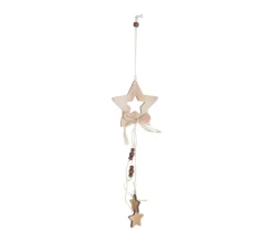 FEERIC LIGHTS AND CHRISTMAS Guirlande Et Boule De Sapin^ Sujet De Noël A Suspendre Forme En Bois Ajoure H 26 Cm