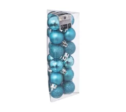 FEERIC LIGHTS AND CHRISTMAS Guirlande Et Boule De Sapin^ Déco De Sapin Lot De 18 Boules De Noël D 3 Cm - Turquoise