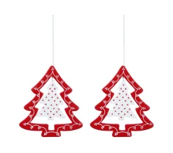 FEERIC LIGHTS AND CHRISTMAS Guirlande Et Boule De Sapin^ Sujet De Noël Lot De 2 Suspensions En Bois