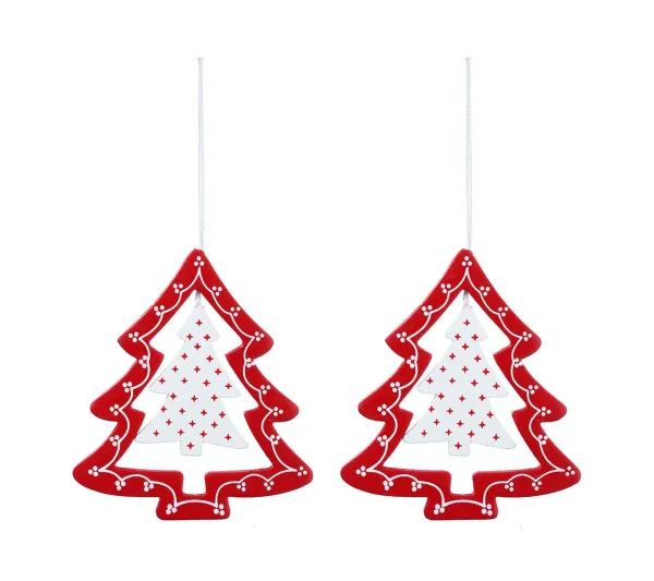 FEERIC LIGHTS AND CHRISTMAS Guirlande Et Boule De Sapin^ Sujet De Noël Lot De 2 Suspensions En Bois