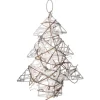 FEERIC LIGHTS AND CHRISTMAS Guirlande Et Boule De Sapin^ Sapin De Noël Paillete A Suspendre - 17 X 20 Cm - Blanc
