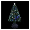 FEERIC LIGHTS AND CHRISTMAS Sapin Et Accessoire^ Arbre De Noël Lumineux Sapin Artificiel Fibre Optique + 18 Flocons + 136 Lampes Led H 120 Cm