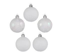 FEERIC LIGHTS AND CHRISTMAS Guirlande Et Boule De Sapin^ Déco De Sapin Lot De 5 Boules De Noël D 5 Cm - Blanc