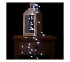 FEERIC LIGHTS AND CHRISTMAS Guirlande Et Boule De Sapin^ Guirlande Lumineuse Interieur 60 Led Blanc Lumiere Fixe Sur 1.20 M