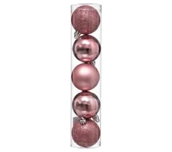 FEERIC LIGHTS AND CHRISTMAS Guirlande Et Boule De Sapin^ Kit Décoration Pour Sapin De Noël - 5 Pieces - Rose