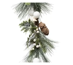 FEERIC LIGHTS AND CHRISTMAS Guirlande Et Boule De Sapin^ Guirlande De Noël En Bois Branches, Feuillage Et Pommes De Pin L 100 Cm