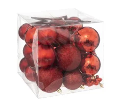 FEERIC LIGHTS AND CHRISTMAS Guirlande Et Boule De Sapin^ Déco De Sapin De Noël Kit 35 Pieces, Boule, Flocon Et Cimier - Rouge
