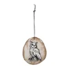 FEERIC LIGHTS AND CHRISTMAS Guirlande Et Boule De Sapin^ Sujet De Noël A Suspendre Rondin En Bois Imprime D 14 Cm