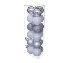 FEERIC LIGHTS AND CHRISTMAS Guirlande Et Boule De Sapin^ Déco De Sapin Lot De 18 Boules De Noël D 3 Cm - Argent Et Blanc