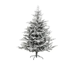FEERIC LIGHTS AND CHRISTMAS Sapin Et Accessoire^ Sapin De Noël Artificiel Vert Floque Blanc Et Paillete Qualite Premium H 210 Cm