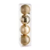 FEERIC LIGHTS AND CHRISTMAS Guirlande Et Boule De Sapin^ Déco De Sapin Lot De 4 Boules De Noël D 8 Cm - Or