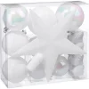 FEERIC LIGHTS AND CHRISTMAS Guirlande Et Boule De Sapin^ Kit De Décorations Pour Sapin De Noël - 18 Pieces - Blanc