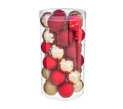 FEERIC LIGHTS AND CHRISTMAS Guirlande Et Boule De Sapin^ Déco De Sapin Lot De 30 Boules De Noël D 6 Cm - Or Et Rouge