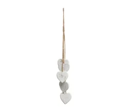 FEERIC LIGHTS AND CHRISTMAS Guirlande Et Boule De Sapin^ Sujet De Noël A Suspendre 5 Coeurs En Bois Suspendus H 55 Cm