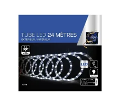 FEERIC LIGHTS AND CHRISTMAS Guirlande Et Boule De Sapin^ Guirlande Lumineuse Exterieur Tube 24 M 432 Led Blanc Froid 8 Jeux De Lumiere