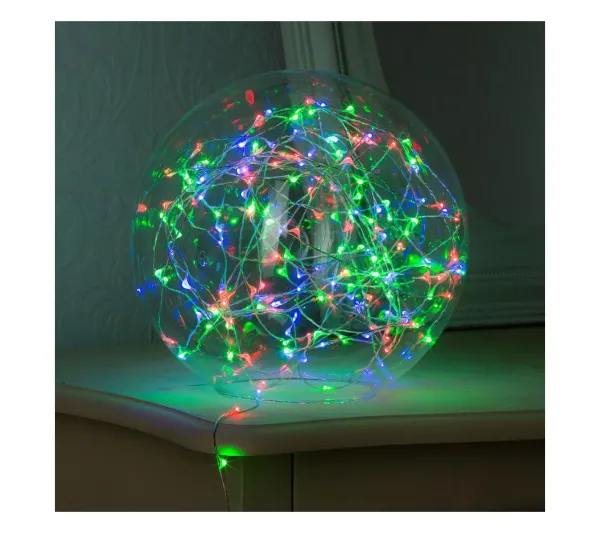 FEERIC LIGHTS AND CHRISTMAS Guirlande Et Boule De Sapin^ Guirlande Lumineuse Interieur 20 Microled Multicolore Sur 1.90 Metres
