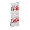 FEERIC LIGHTS AND CHRISTMAS Guirlande Et Boule De Sapin^ Déco De Sapin Lot De 12 Boules De Noël D 4 Cm - Rouge Et Blanc