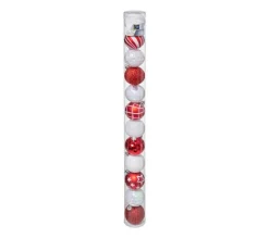 FEERIC LIGHTS AND CHRISTMAS Guirlande Et Boule De Sapin^ Déco De Sapin Lot De 12 Boules De Noël D 6 Cm - Rouge Et Blanc