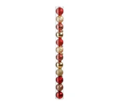 FEERIC LIGHTS AND CHRISTMAS Guirlande Et Boule De Sapin^ Déco De Sapin Lot De 12 Boules De Noël D 6 Cm - Rouge Et Dore