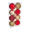 FEERIC LIGHTS AND CHRISTMAS Guirlande Et Boule De Sapin^ Déco De Sapin Lot De 8 Boules De Noël D 7 Cm - Rouge Et Or
