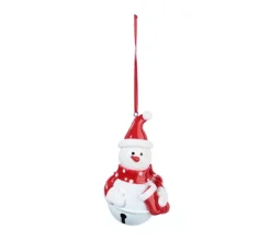 FEERIC LIGHTS AND CHRISTMAS Guirlande Et Boule De Sapin^ Sujet De Noël A Suspendre Bonhomme De Neige Sur Un Grelot H 8.5 Cm