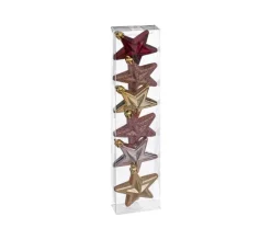 FEERIC LIGHTS AND CHRISTMAS Guirlande Et Boule De Sapin^ Déco De Sapin Lot De 6 Toiles D 6 Cm - Rose Et Or