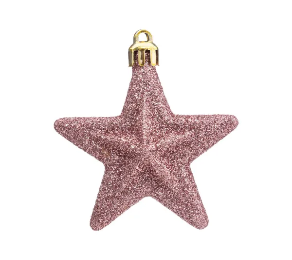 FEERIC LIGHTS AND CHRISTMAS Guirlande Et Boule De Sapin^ Déco De Sapin Lot De 6 Toiles D 6 Cm - Rose Et Or