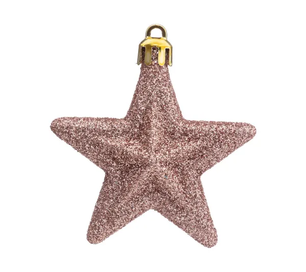 FEERIC LIGHTS AND CHRISTMAS Guirlande Et Boule De Sapin^ Déco De Sapin Lot De 6 Toiles D 6 Cm - Rose Et Or