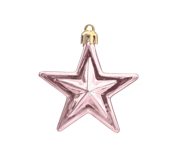 FEERIC LIGHTS AND CHRISTMAS Guirlande Et Boule De Sapin^ Déco De Sapin Lot De 6 Toiles D 6 Cm - Rose Et Or