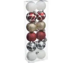 FEERIC LIGHTS AND CHRISTMAS Guirlande Et Boule De Sapin^ Déco De Sapin Lot De 12 Boules De Noël D 4 Cm - Multicolore