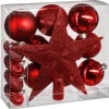 FEERIC LIGHTS AND CHRISTMAS Guirlande Et Boule De Sapin^ Kit De Décorations Pour Sapin De Noël - 18 Pieces - Rouge