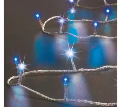 FEERIC LIGHTS AND CHRISTMAS Guirlande Et Boule De Sapin^ Guirlande Lumineuse Exterieur 30 M 300 Led Blanc Froid Et Bleu 8 Jeux De Lumiere