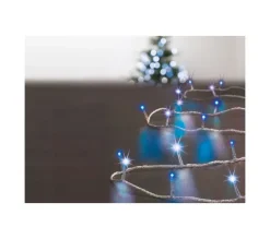 FEERIC LIGHTS AND CHRISTMAS Guirlande Et Boule De Sapin^ Guirlande Lumineuse Exterieur 30 M 300 Led Blanc Froid Et Bleu 8 Jeux De Lumiere