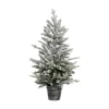 FEERIC LIGHTS AND CHRISTMAS Sapin Et Accessoire^ Sapin De Noël Artificiel Vert Enneige Qualite Premium Avec Son Pot Argente H 100 Cm