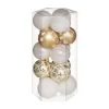 FEERIC LIGHTS AND CHRISTMAS Guirlande Et Boule De Sapin^ Déco De Sapin Lot De 15 Boules De Noël D 5 Cm - Or Et Blanc
