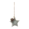 FEERIC LIGHTS AND CHRISTMAS Guirlande Et Boule De Sapin^ Sujet De Noël A Suspendre Toile Double Avec Pomme De Pin D 10 Cm