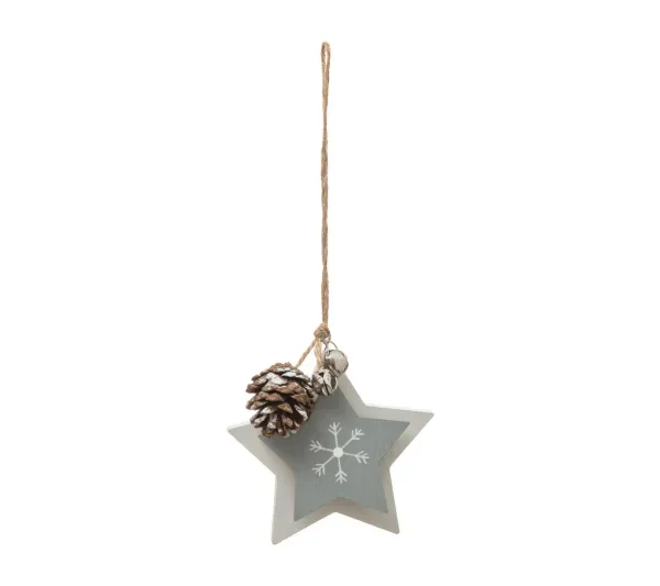 FEERIC LIGHTS AND CHRISTMAS Guirlande Et Boule De Sapin^ Sujet De Noël A Suspendre Toile Double Avec Pomme De Pin D 10 Cm