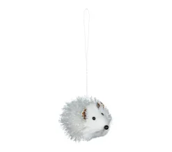 FEERIC LIGHTS AND CHRISTMAS Guirlande Et Boule De Sapin^ Sujet De Noël A Suspendre Herisson Fourrure Aspect Givre 9 Cm